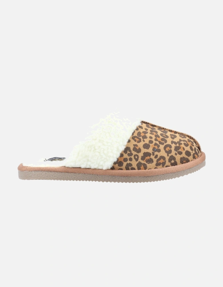 Womens/Ladies Arianna Leopard Print Suede Slippers