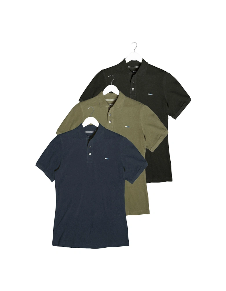 3 Pack Plain Polo Shirt - Multi