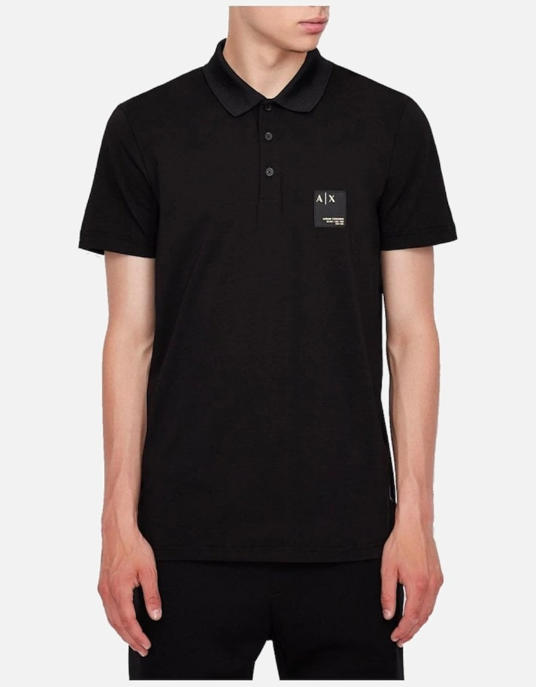 A|X Mens 3 Button Polo Shirt Black