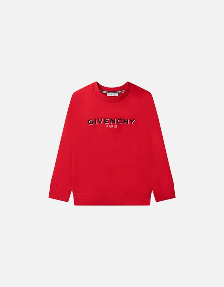 - Boys Red Logo Print Sweater