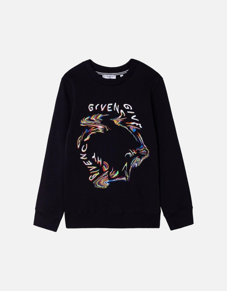 - Boys black Graphic Print Sweater
