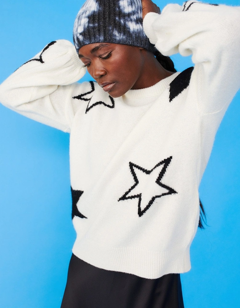 Star Design Cashmere Jumper in White