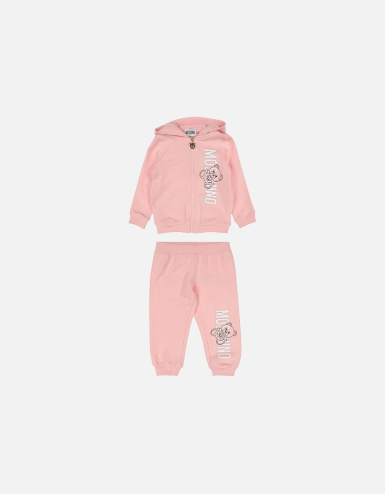 Baby Girl's Teddy Logo Tracksuit Pink