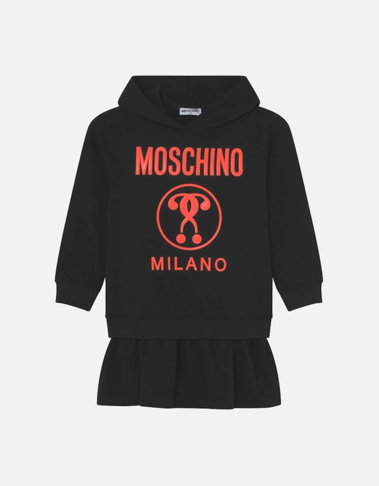 Girls Milano Hooded Black Dress Black