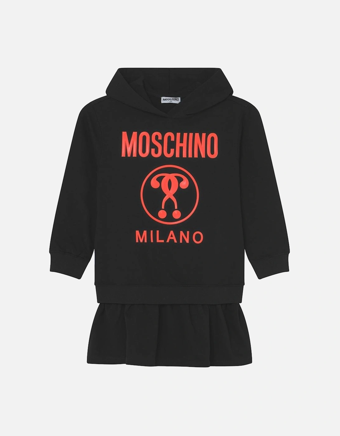 Girls Milano Hooded Black Dress Black, 4 of 3