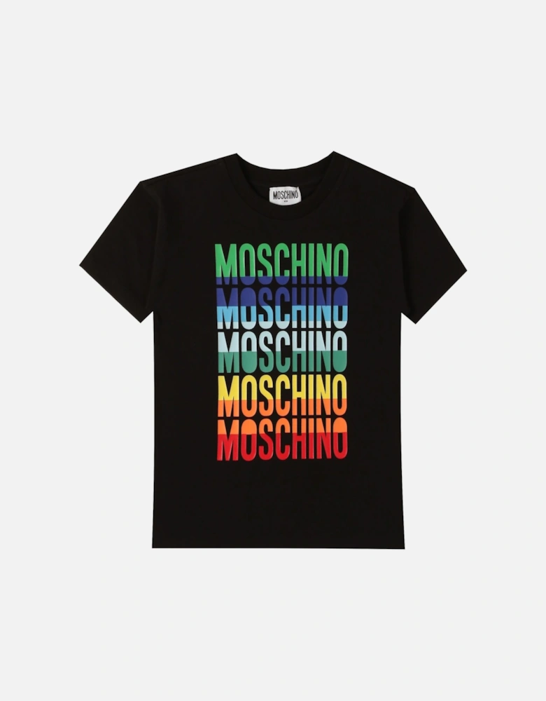 Boys Multiple Logo T-Shirt Black