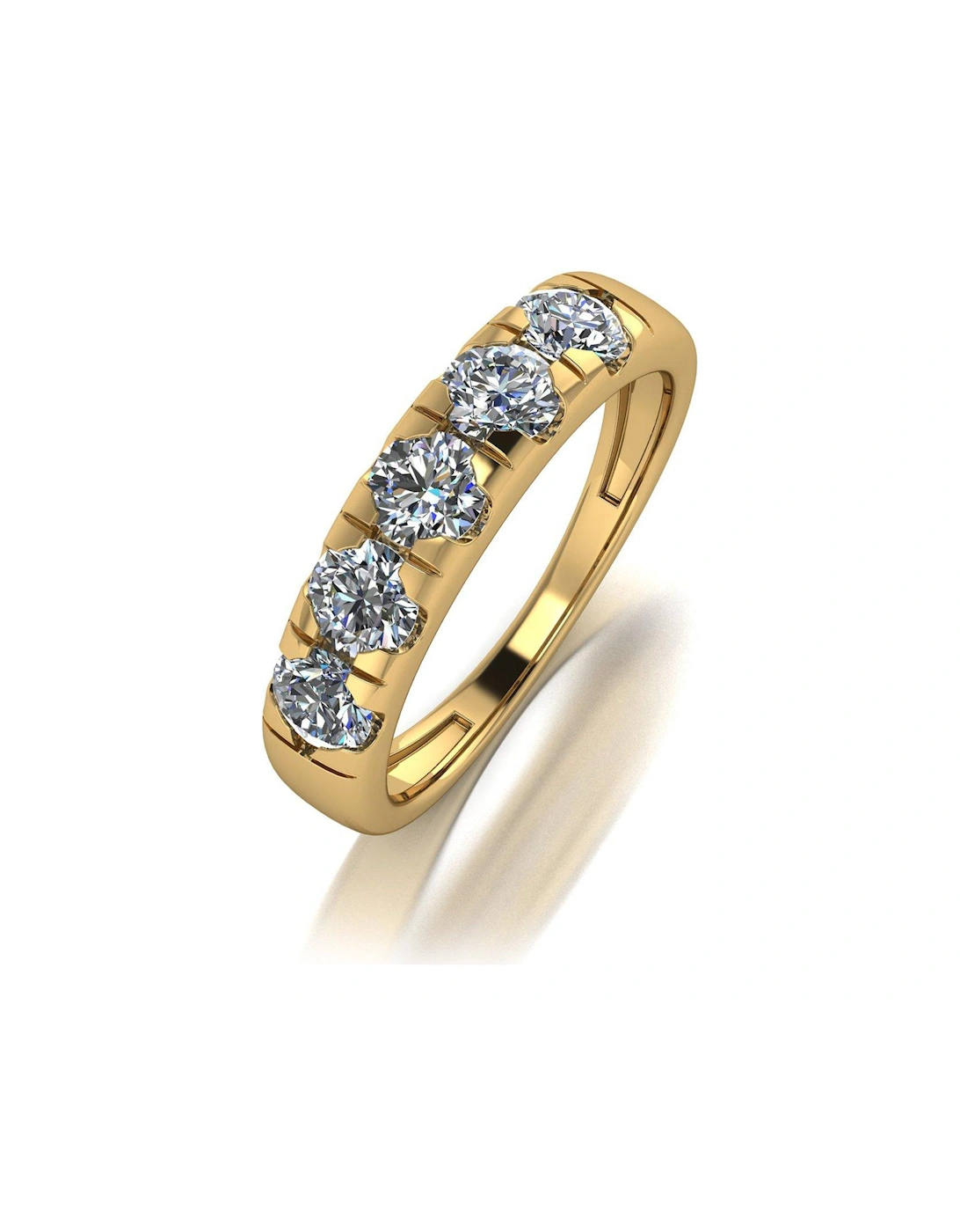9ct Gold 1.25ct total 5 Stone Band Ring, 3 of 2