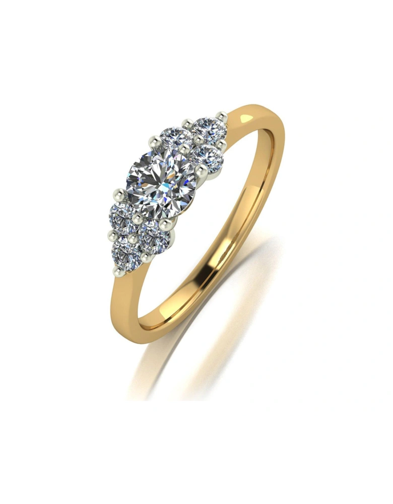 9ct Gold 1ct Total Eq Solitaire Ring with Shoulders