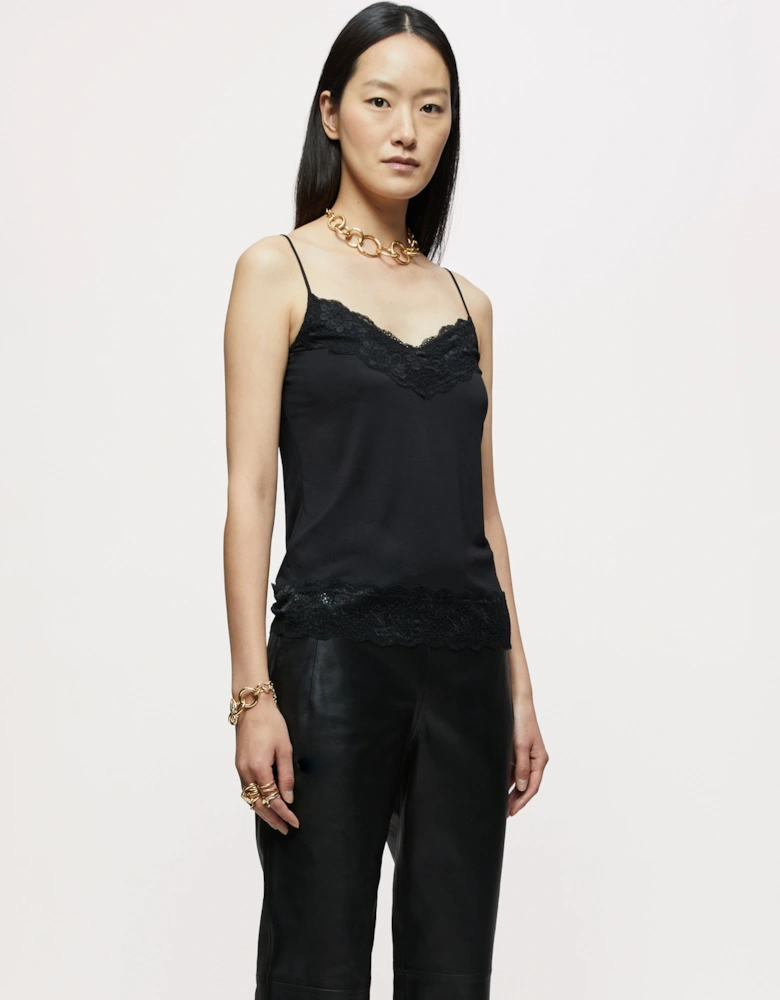Modal Lace Vest | Black