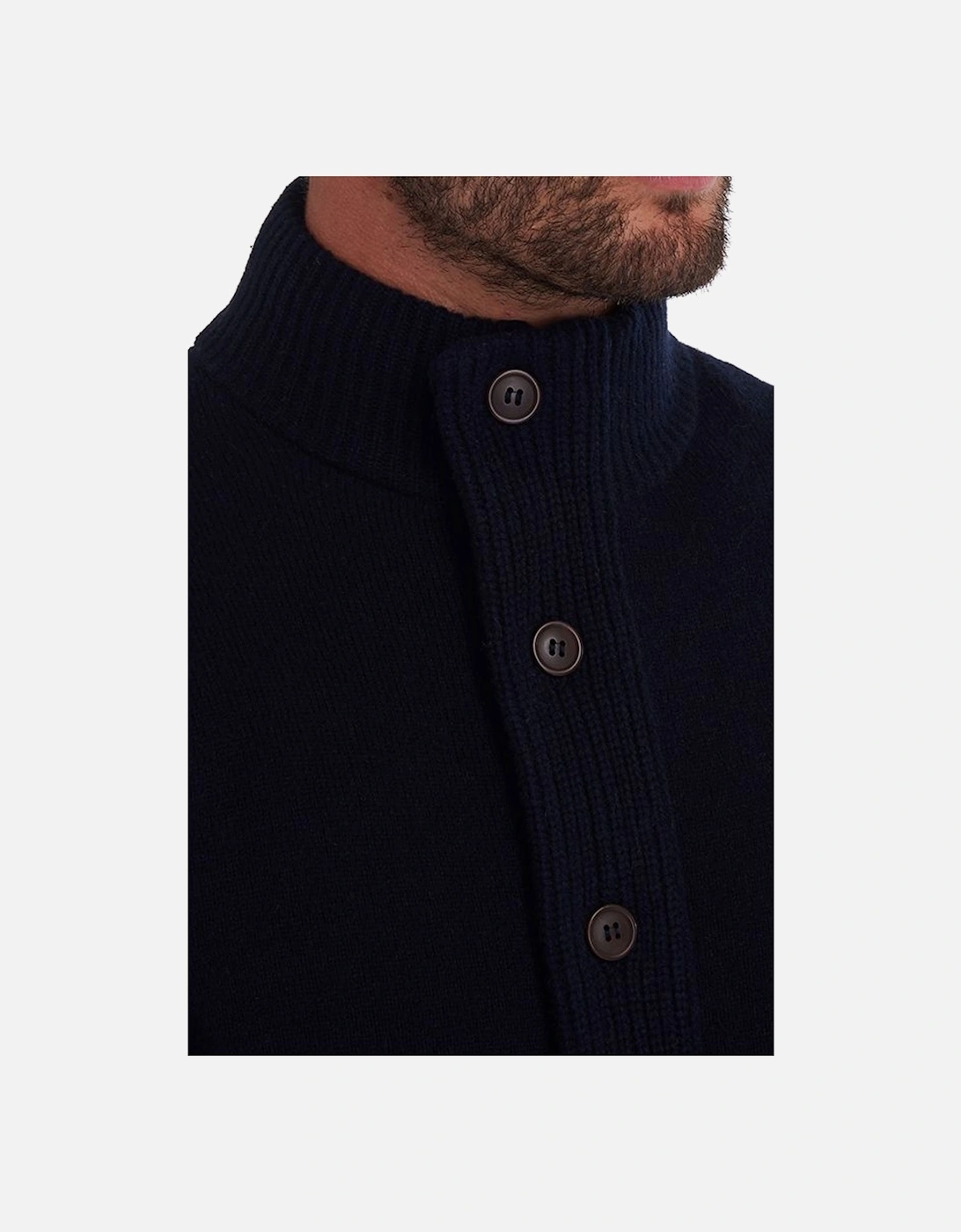 Patch Full Zip Through Knitwear Navy