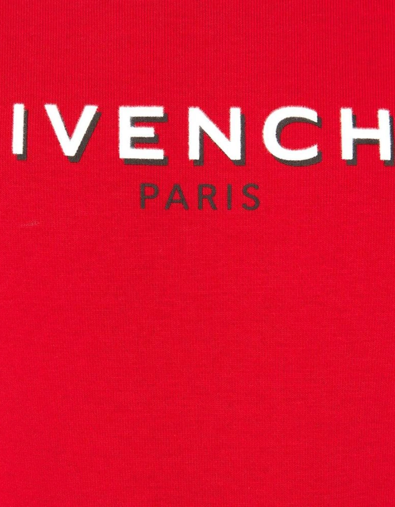 Girls Logo Print Dress Red