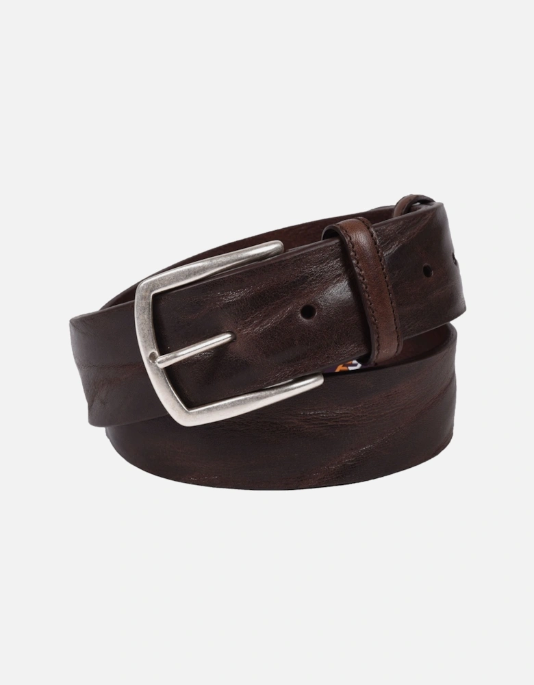 Unlined Tumbled Jeans Belt Brown