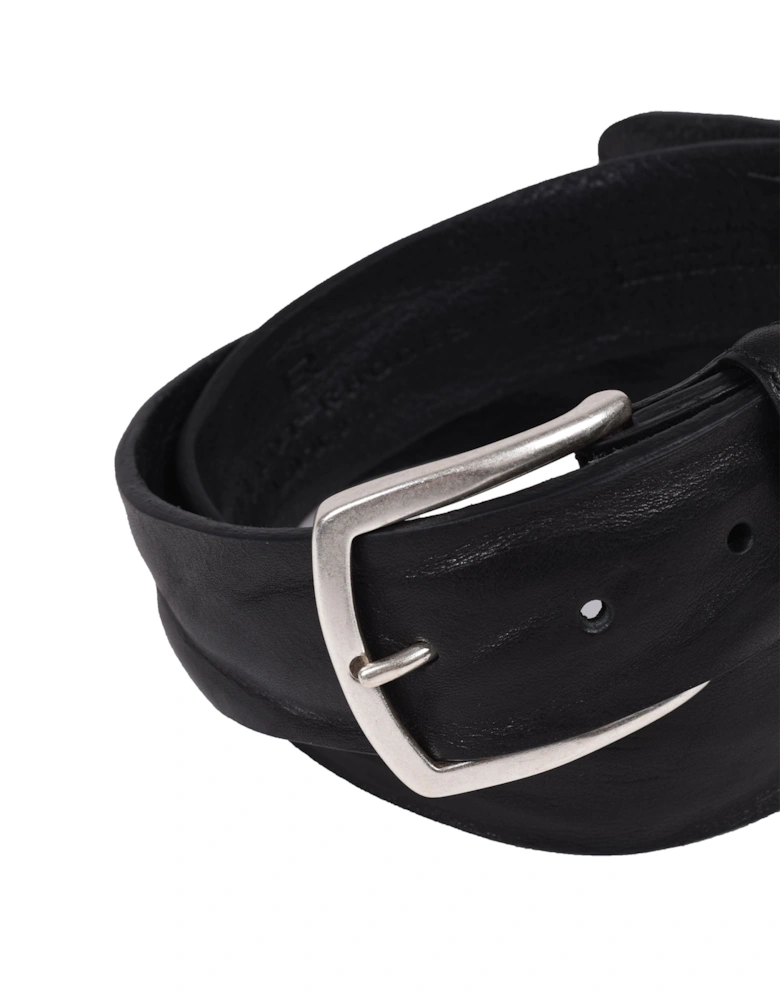 Unlined Tumbled Jeans Belt Black