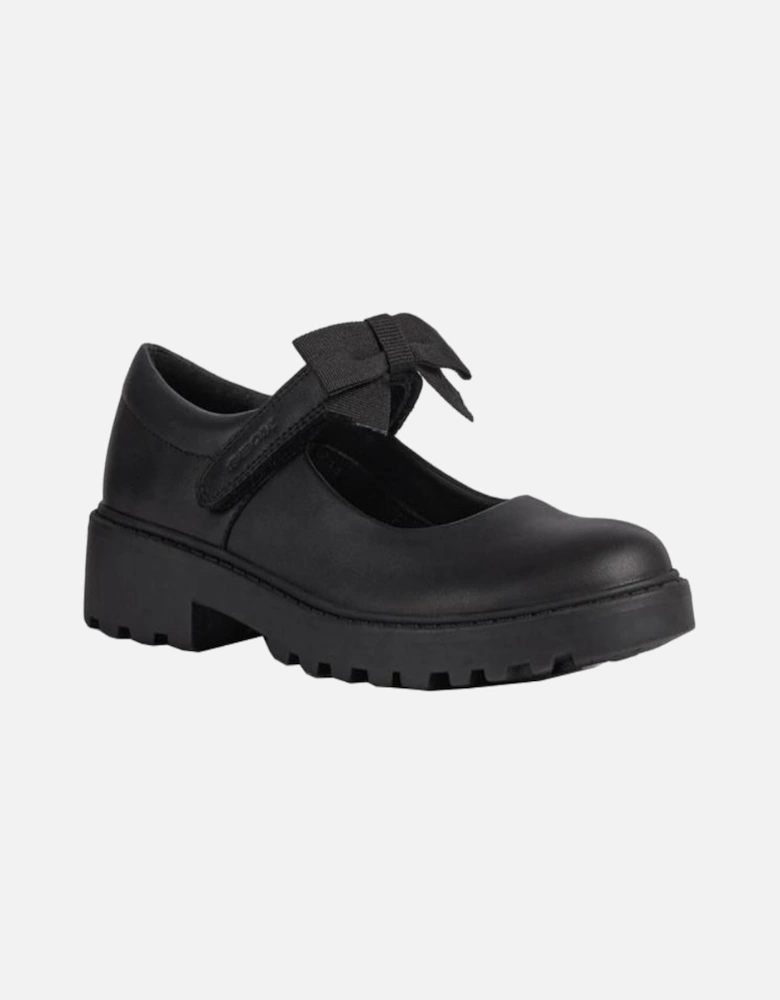 Girls Casey Bow Leather School Shoes