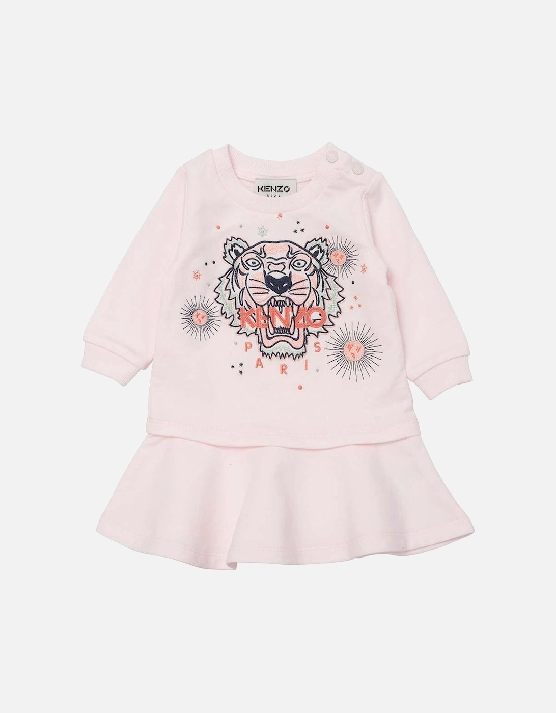 Baby Girls Tiger Print Dress Pink, 2 of 1
