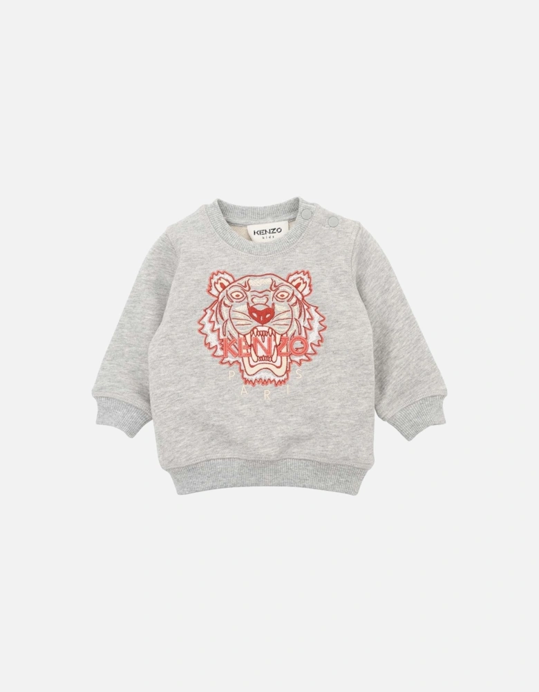 Baby Boys Tiger Sweater Grey