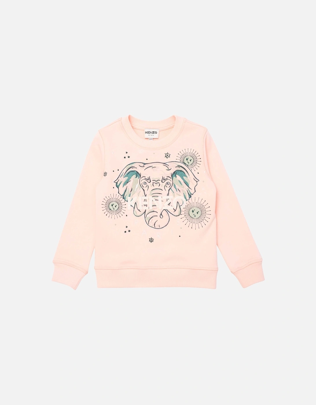 Girls Elephant Logo Sweater Pink, 3 of 2