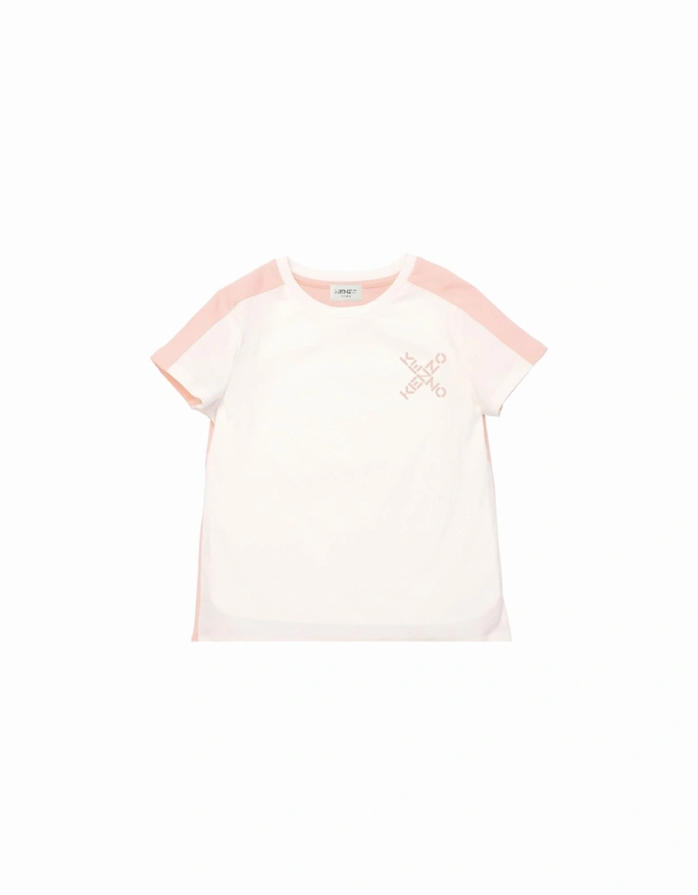 Girls Logo Crew Neck T-Shirt Pink