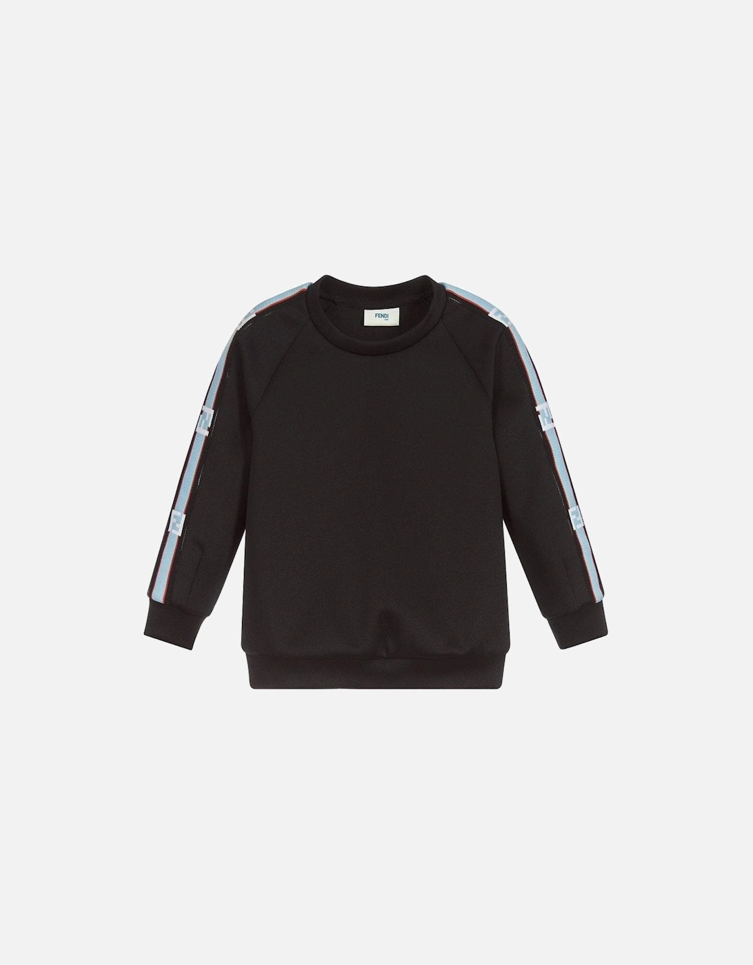 Boys Arm Logo Neoprene Sweatshirt Black, 3 of 2