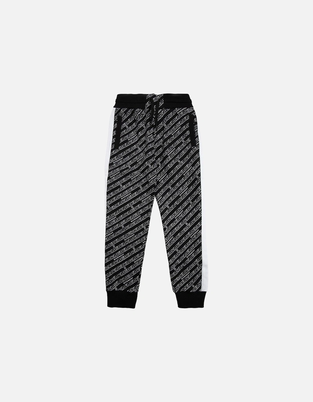 Boys Chain Painted Joggers Black, 3 of 2
