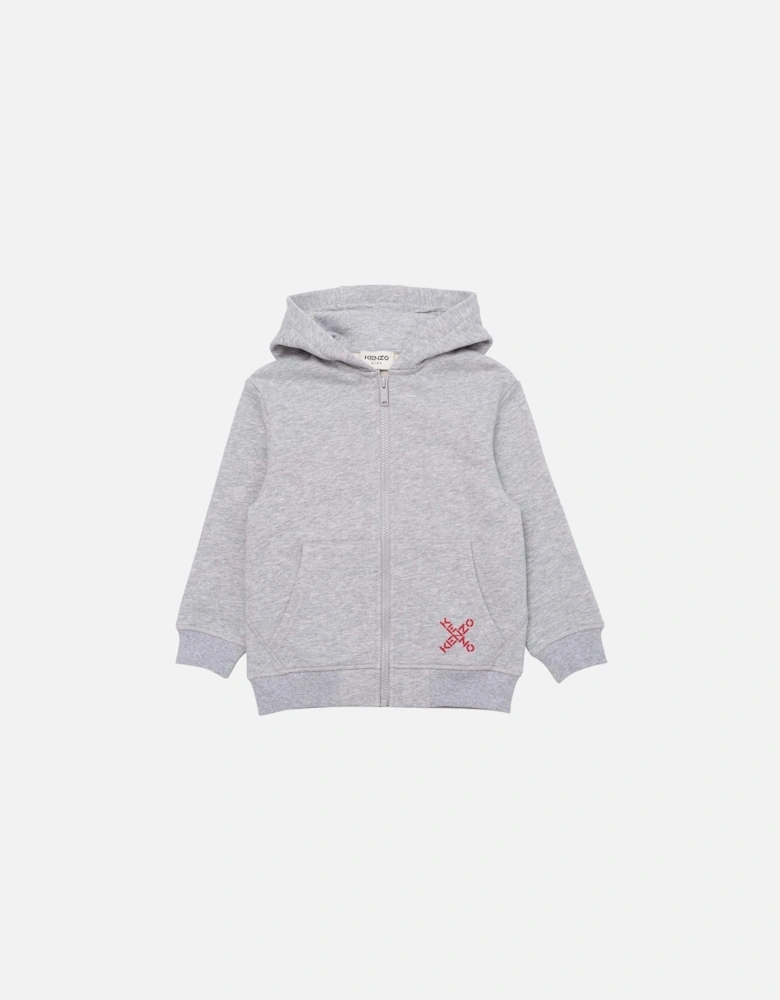 Boys Big X Logo Hoodie Grey