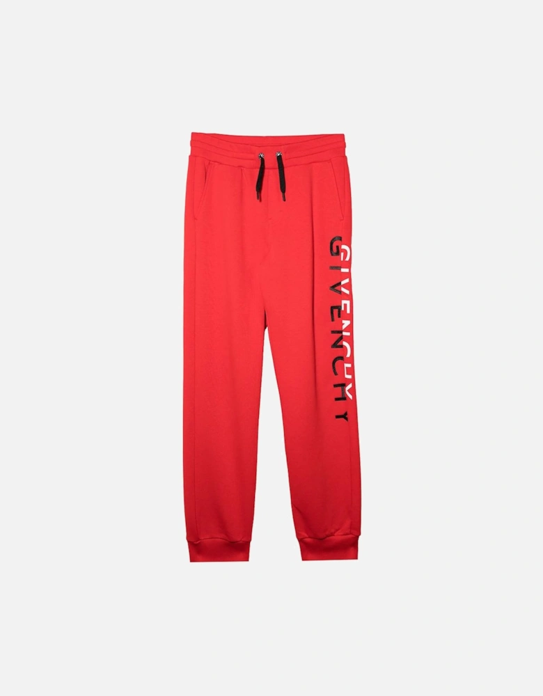 Boys Split Logo Sweatpants Red