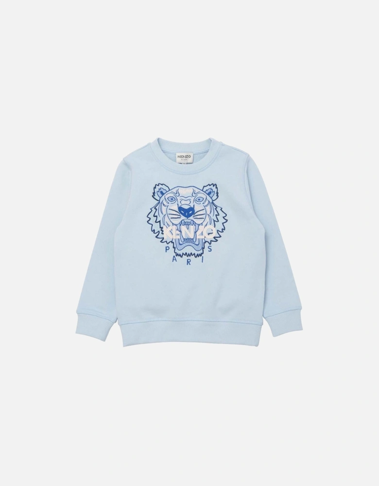 Boys Tiger Sweater Blue