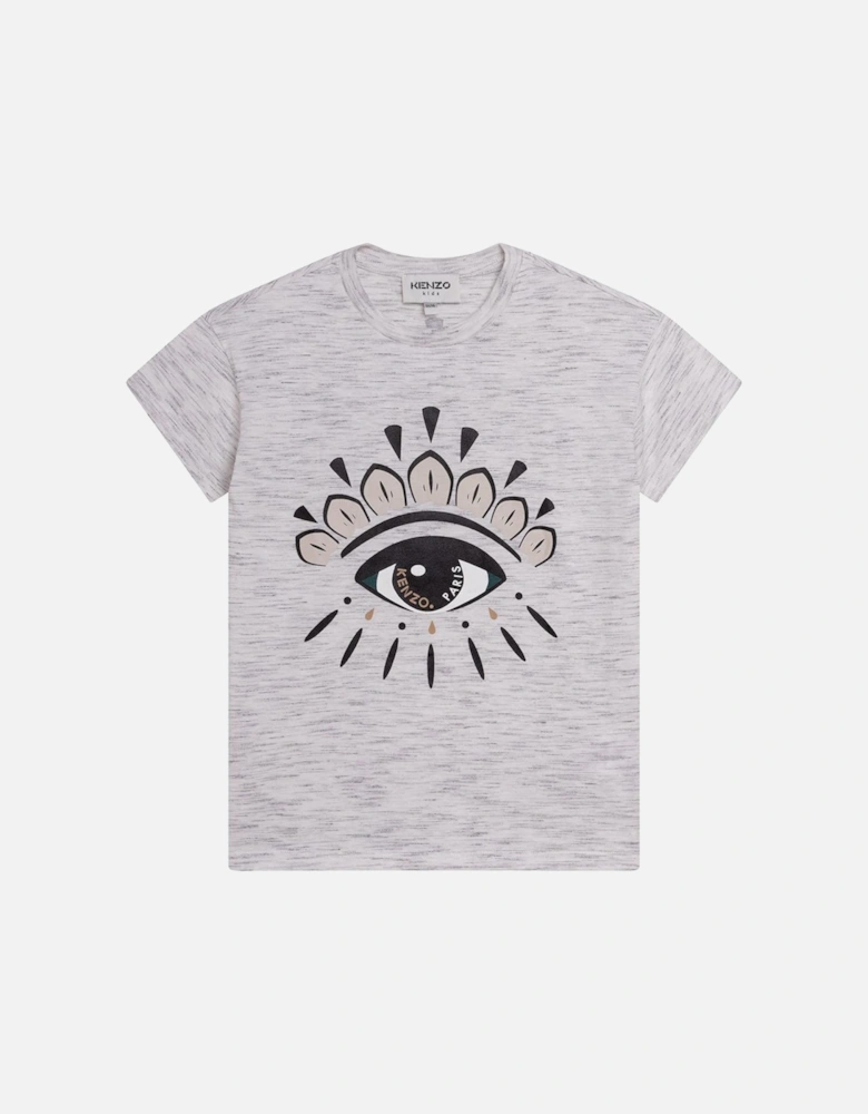 Girls Eye Print T-Shirt Grey