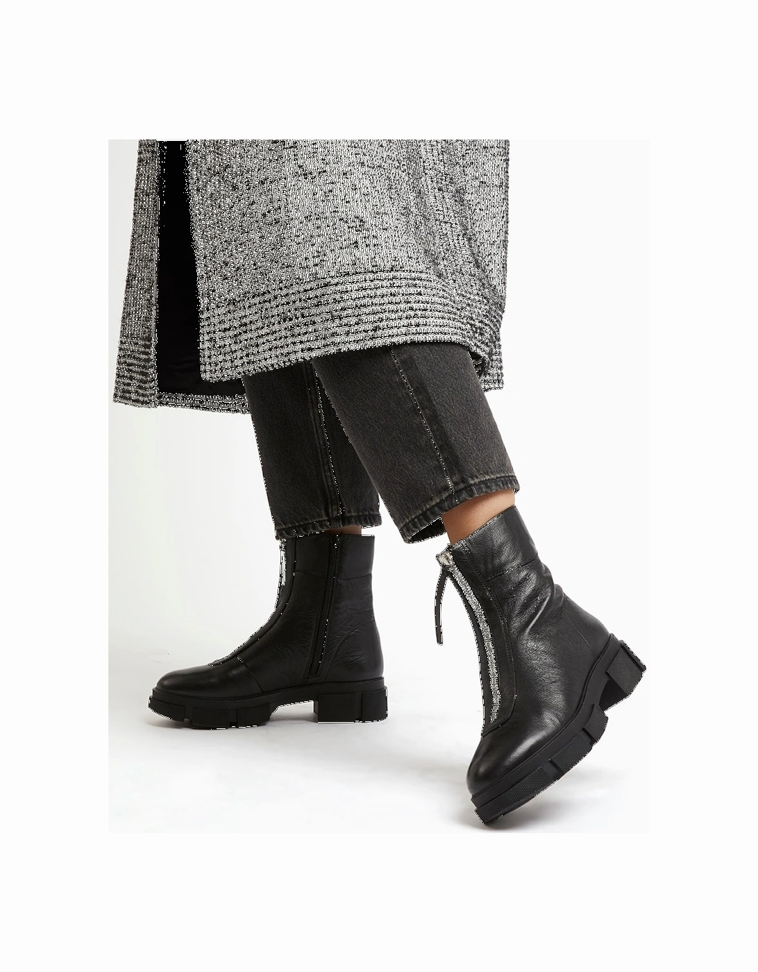 Ladies Path - Monster Sole Zip Detail Ankle Boots