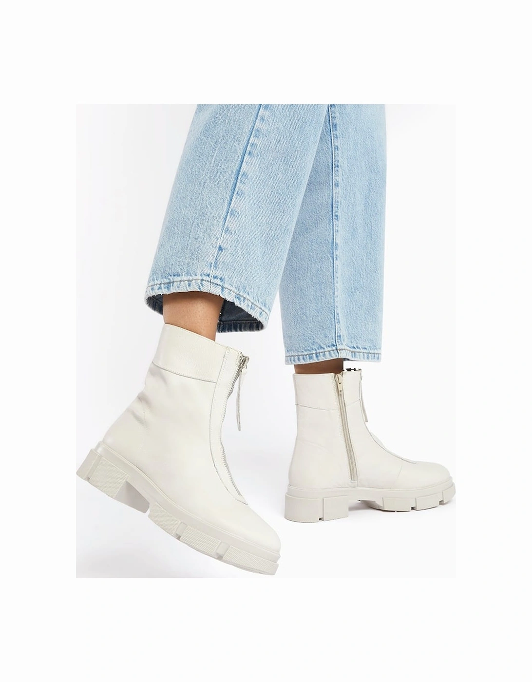 Ladies Path - Monster Sole Zip Detail Ankle Boots