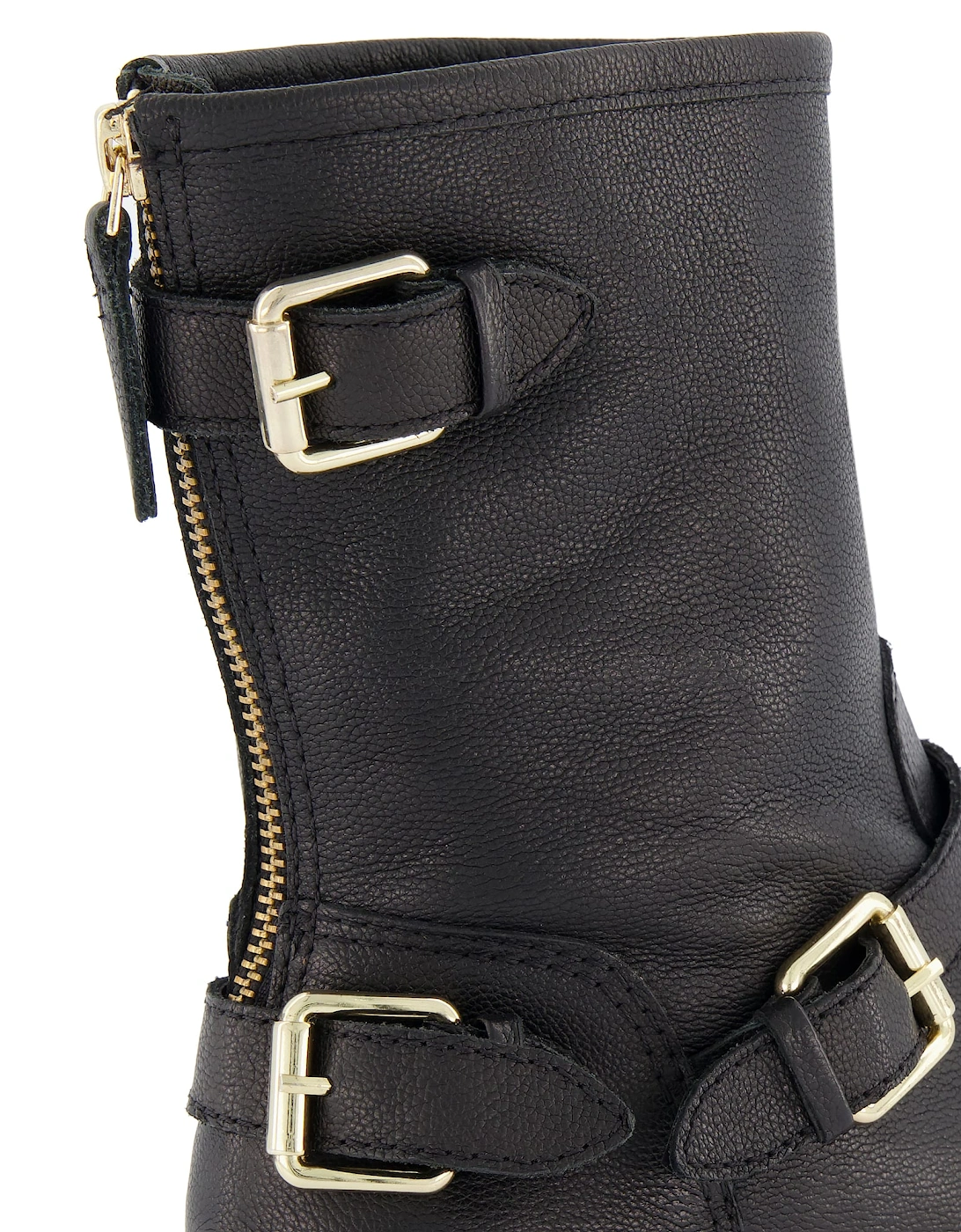 Ladies Panthers - Buckle Strap Detail Biker Boots