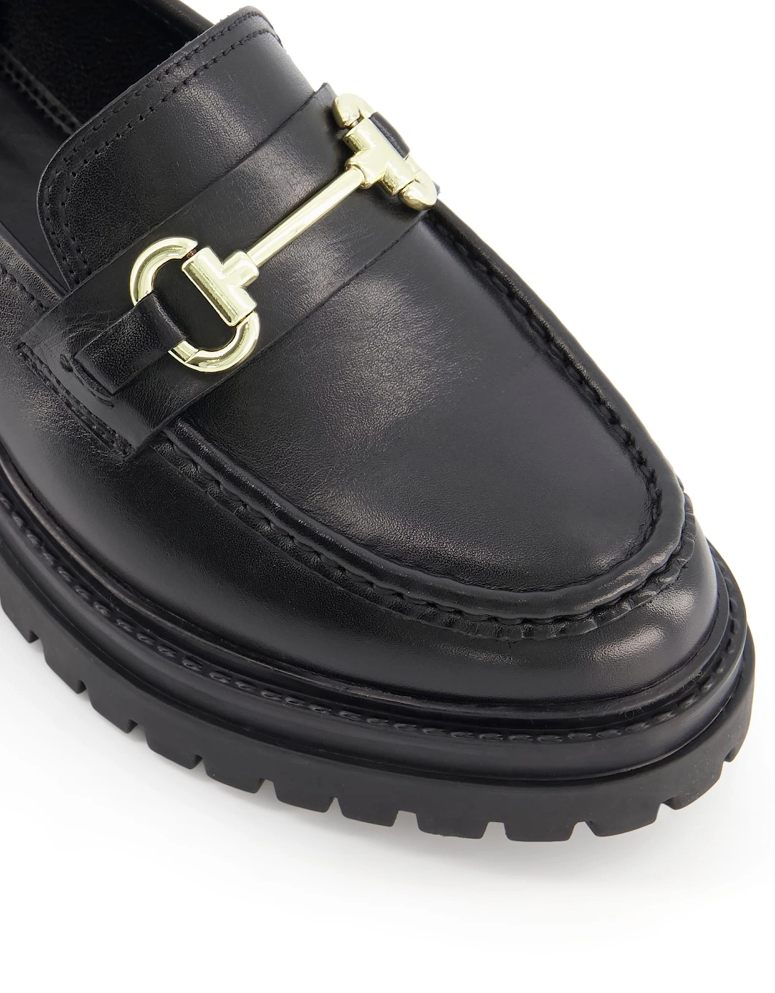Ladies Gallagher - Cleated-Sole Leather Snaffle-Trim Loafers