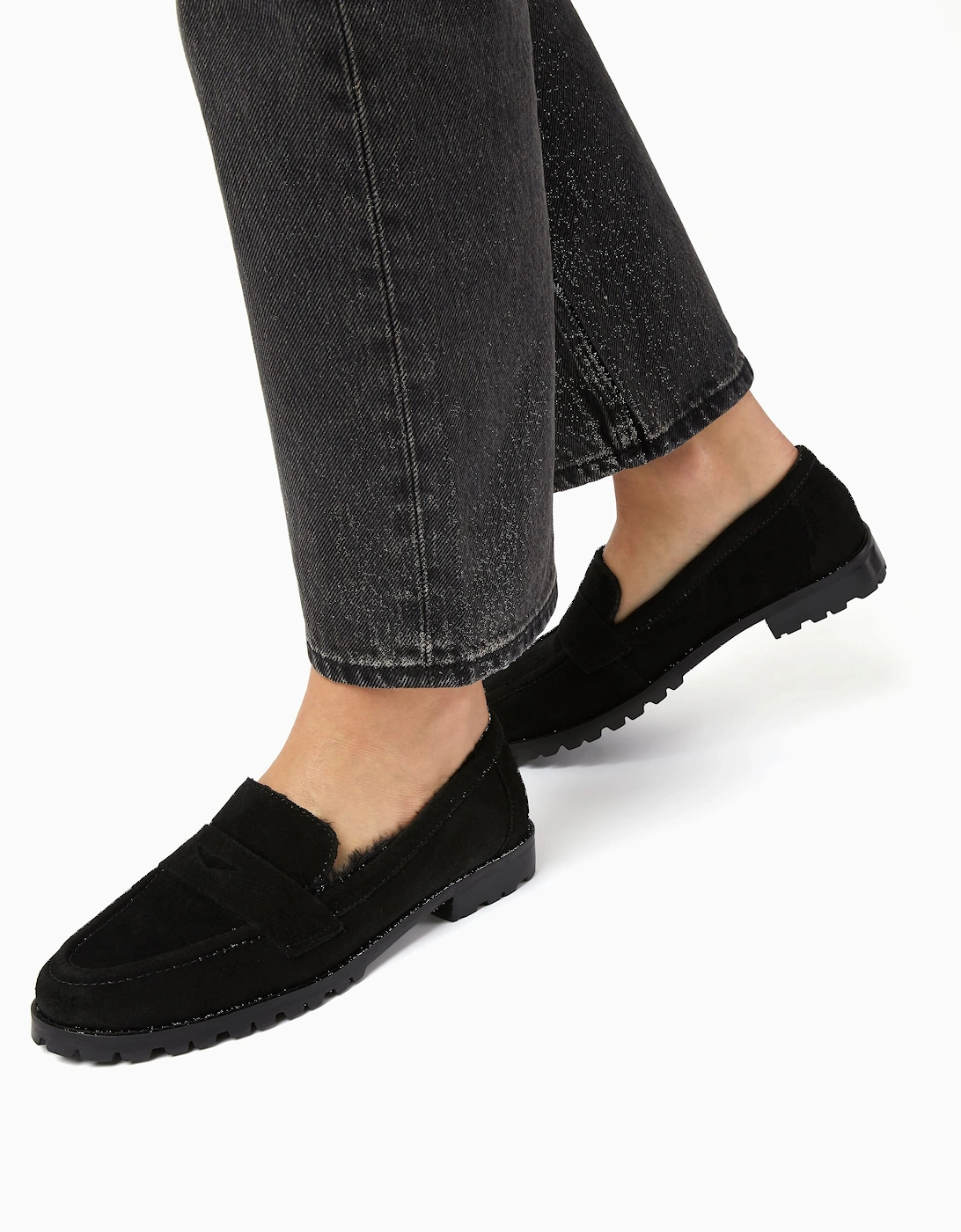 Ladies Gabbie - Faux Fur Lined Penny Loafers