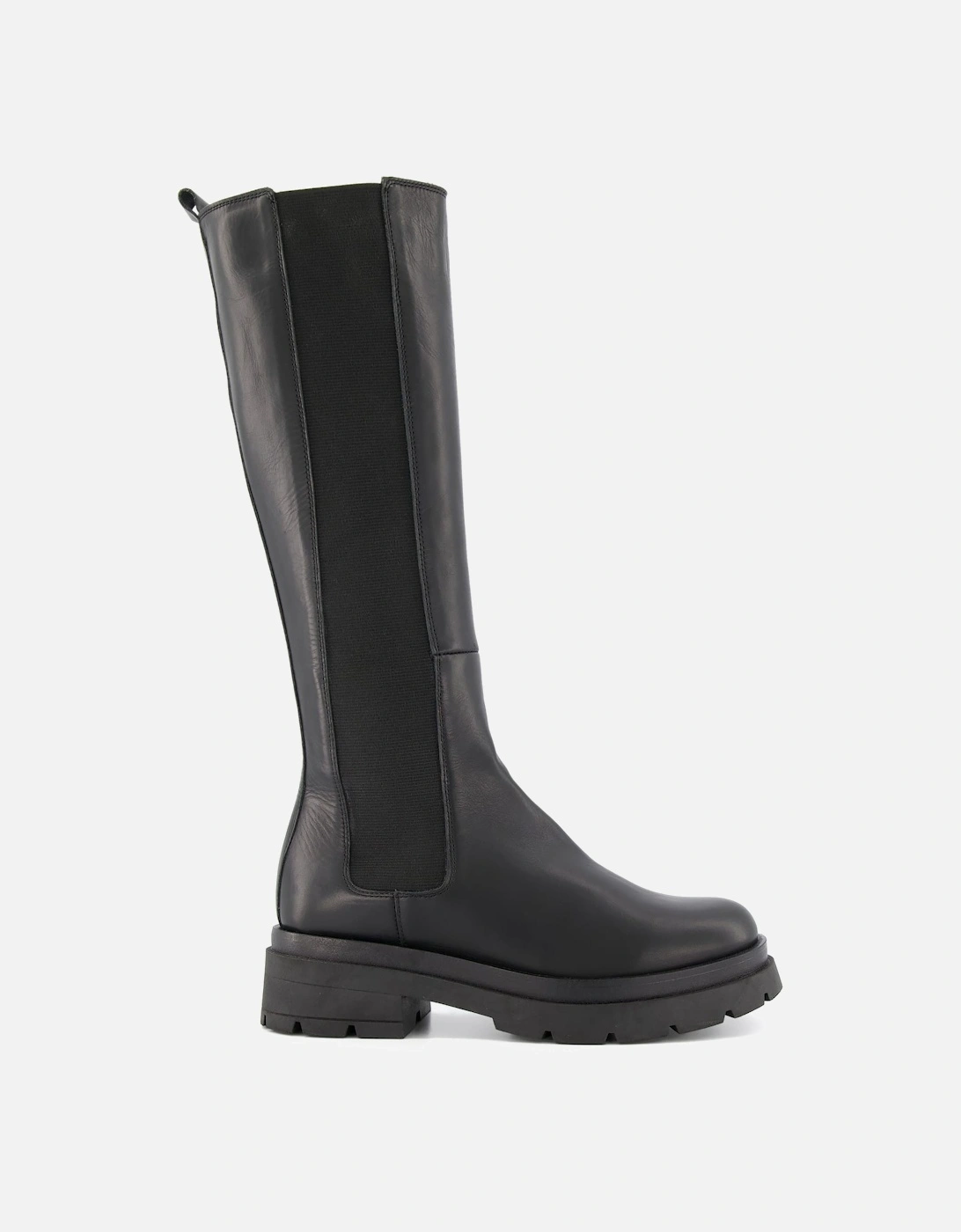 Ladies Tempas - Chunky-Sole Leather Knee-High Boots