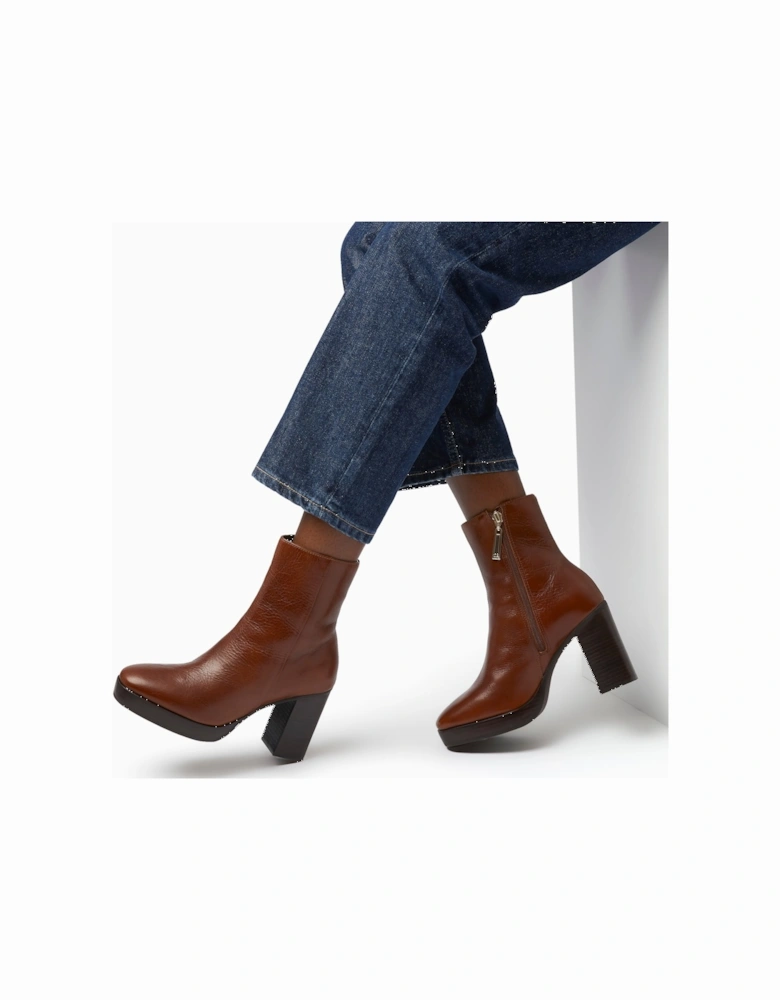 Ladies Pella - Platform Leather Ankle Boots