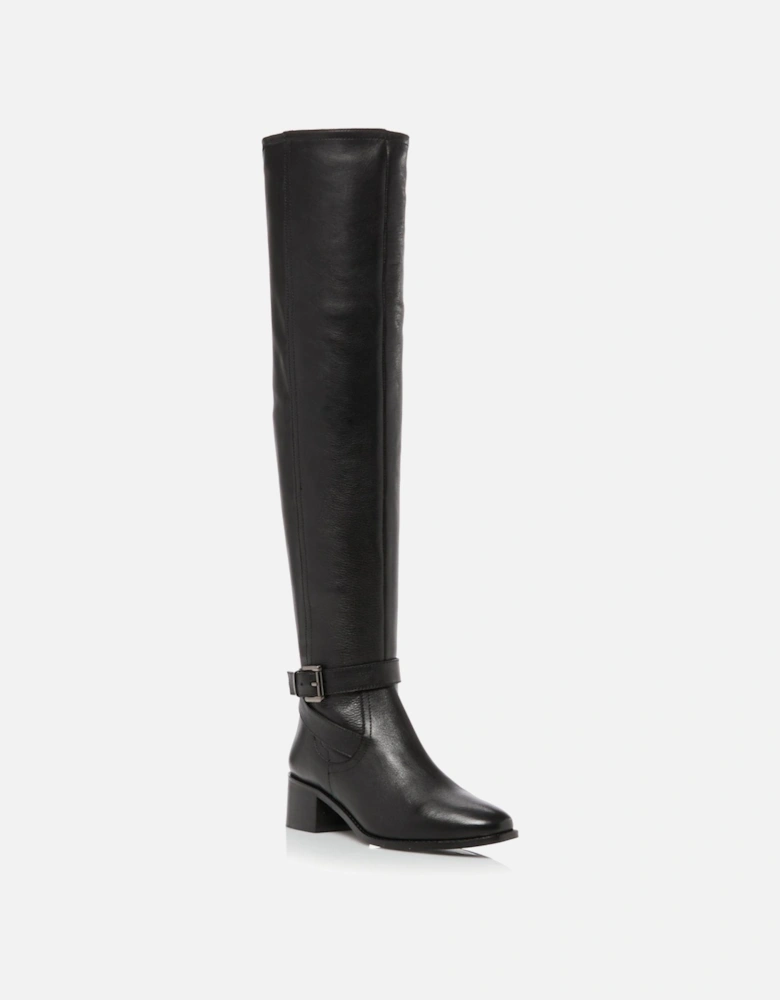 Ladies Tesley - Buckle Detail Over Knee Stretch Boots