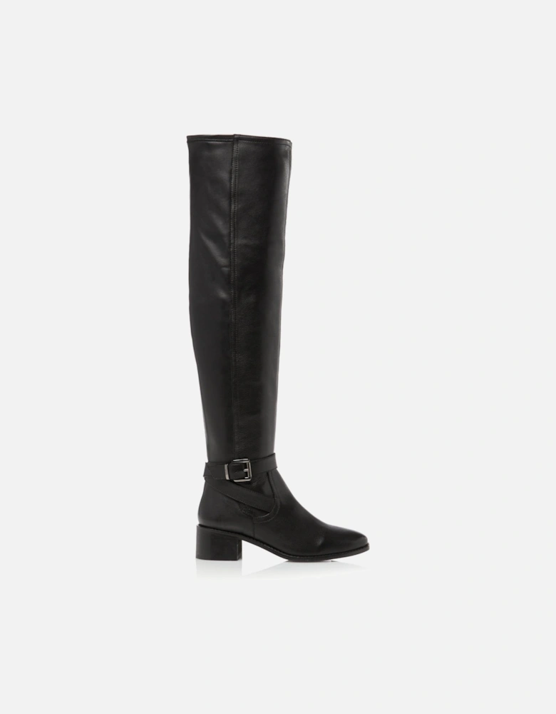 Ladies Tesley - Buckle Detail Over Knee Stretch Boots