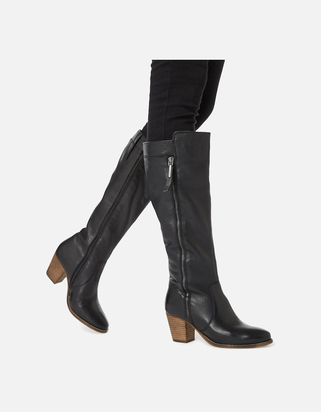 Ladies Tiana - Western Block Heel Knee-High Boots