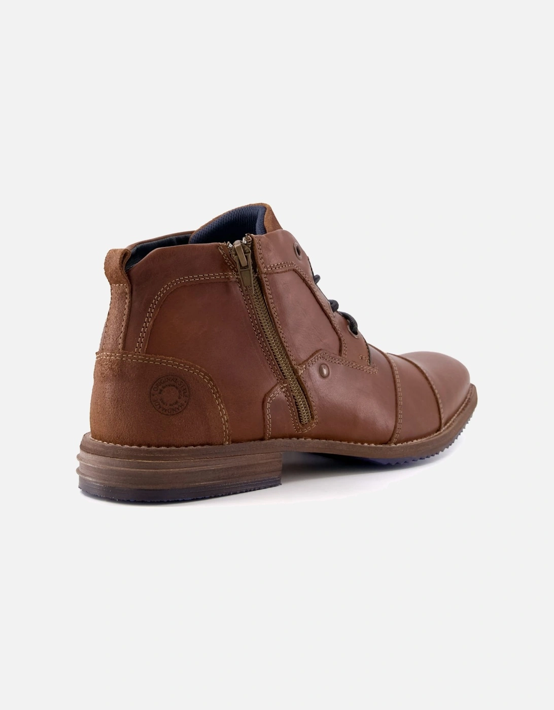 Mens Captains - Double Toe Cap Detail Leather Boots