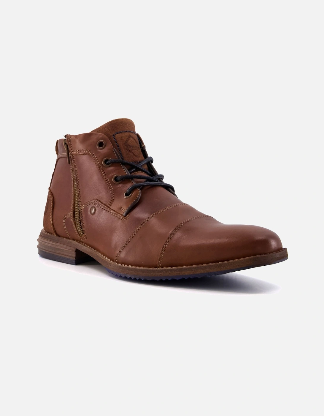 Mens Captains - Double Toe Cap Detail Leather Boots, 7 of 6