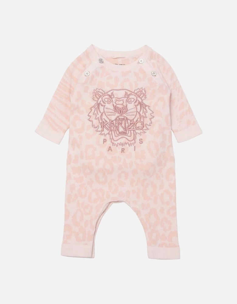 Baby Girls Tiger Logo Romper Pink