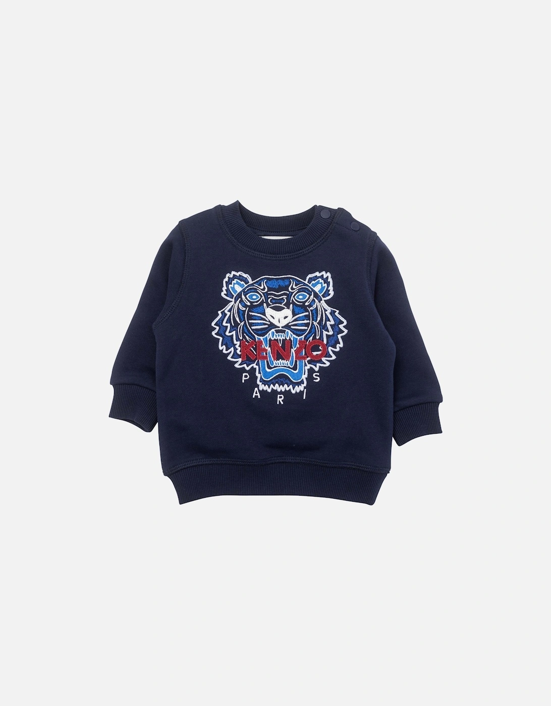 Baby Boys Tiger Print Sweatshirt Navy, 2 of 1