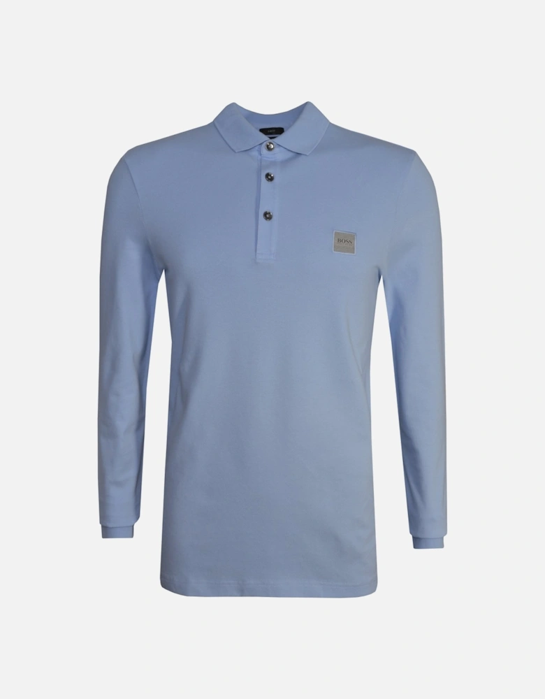 Slim Fit Blue Passerby Long Sleeved Polo Shirt