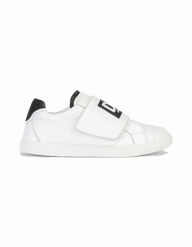 Boys Strap Trainers White