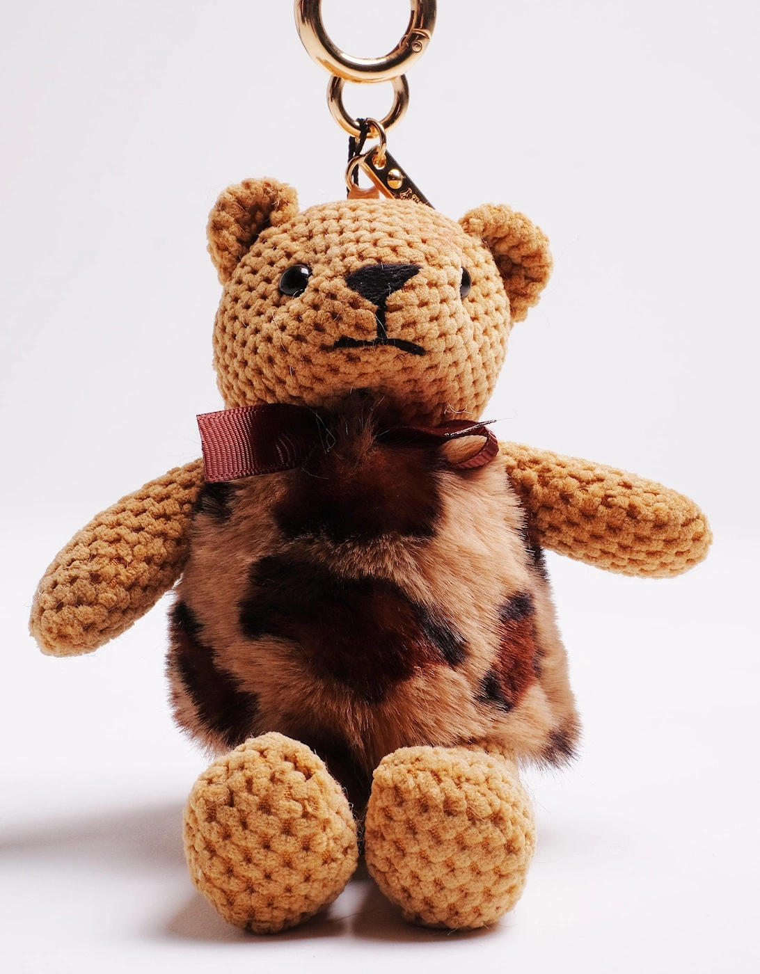 Chocolate Faux Fur Leopard Print Teddy Bear