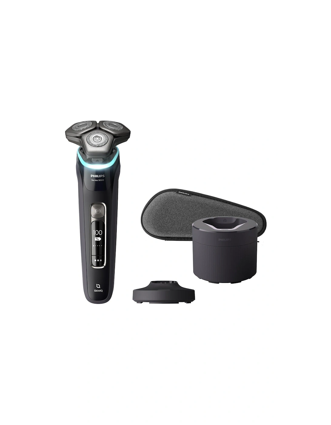 Series 9000 Wet & Dry Men's Electric Shaver with Charging Station, Quick Cleaning Pod & Travel Case, Ink Black, S9986/55, 2 of 1