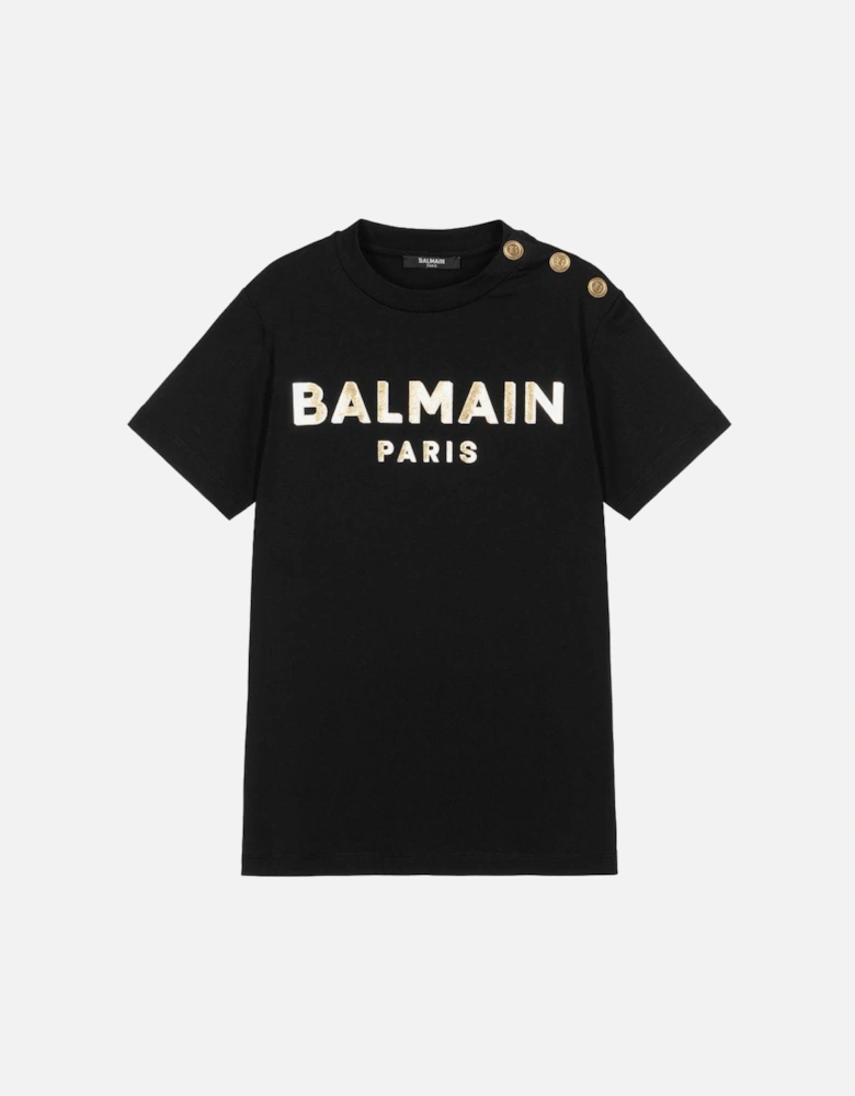 Unisex Golden Logo T-Shirt Black