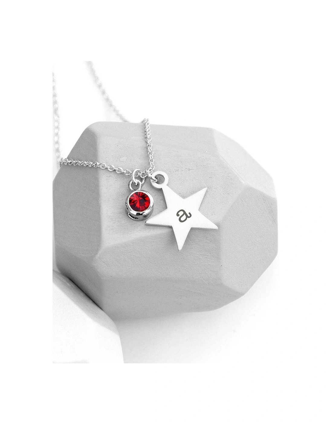 Personalised Silver Star with Birthstone Crystal Necklace, 2 of 1