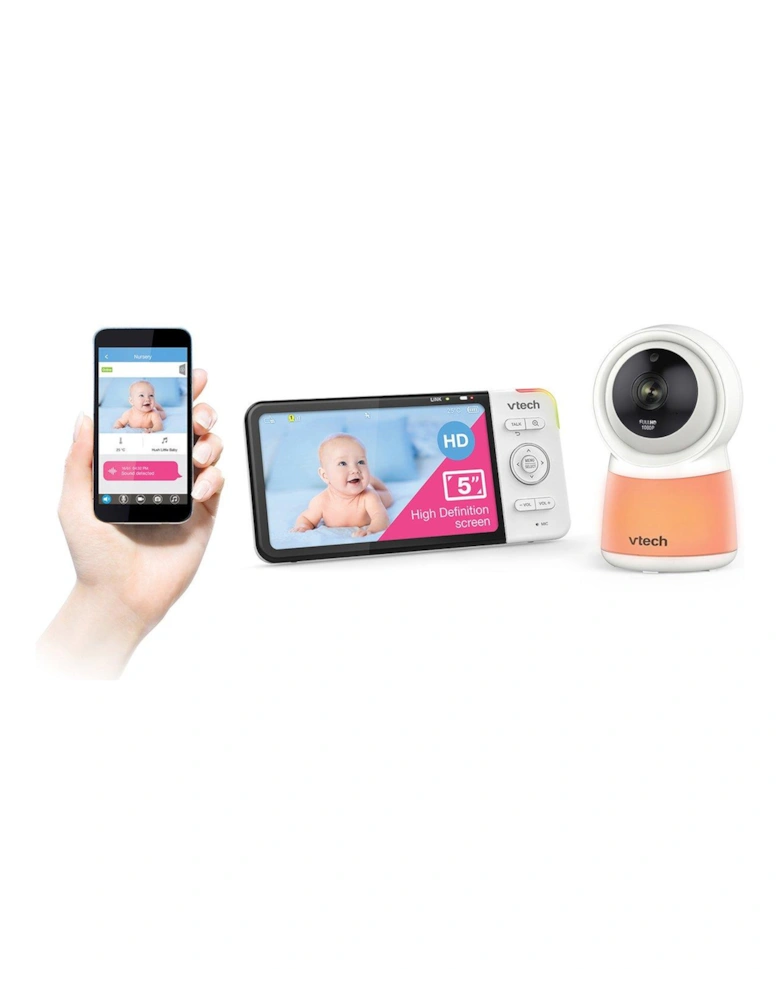 Smart 5-inch Hd Screen Wi-Fi Baby Video Monitor with Night Light