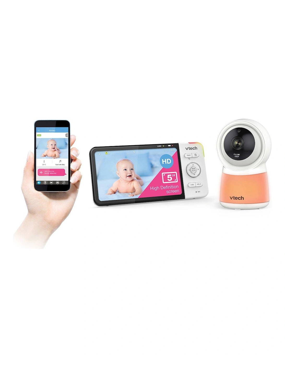 Smart 5-inch Hd Screen Wi-Fi Baby Video Monitor with Night Light, 2 of 1